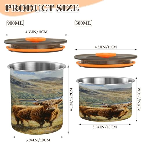 Contenedor hermético de acero inoxidable para café 900 ml miniatura 2