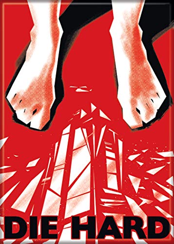 Ata-Boy Die Hard Bare Feet on Glass 2.5" x 3.5" Magnet for Refrigerators and Lockers