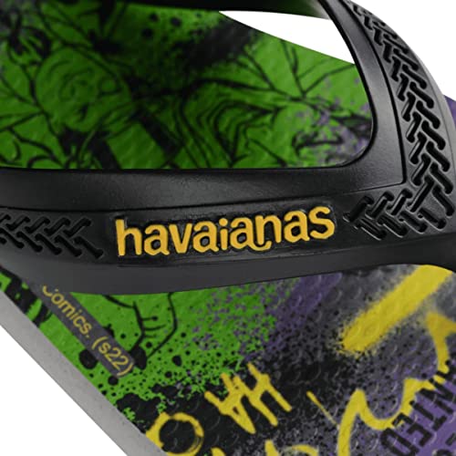 Chinelo Cinza Aço/Preto Kids Max Herois Havaianas n° 31/32