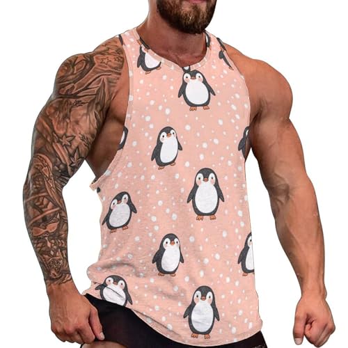 Vosery Camiseta sin mangas para hombre, diseño de pingüino, para entrenamiento, gimnasio, correr, sin mangas, para hombre, Estilo-8, Large