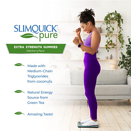 Slimquick Pure 3X Extra Strength Gummies For Women To Help Achieve Weight Goals, Helps Metabolism, Lose Excess Water, Keeps Full For Longer With Allopure Green Tea Extract, Phosphatidylcholine - 60 Count #TOP2