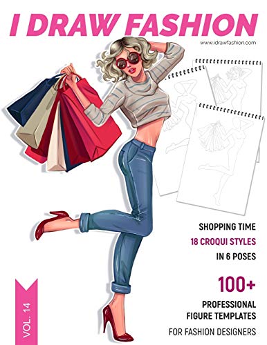 Shopping Time: 100+ Professional Figure Templates for Fashion Designers: Fashion Sketchpad with 18 Croqui Styles in 6 Poses image 3
