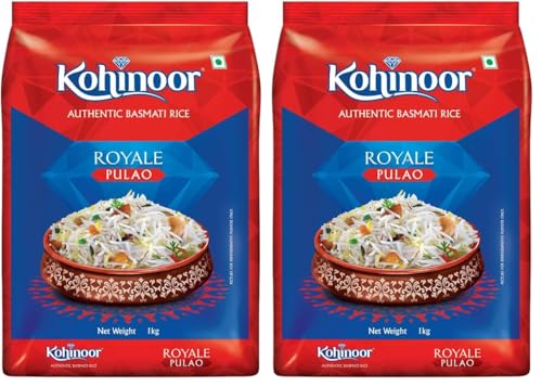 Image of Kohinoor Pulao Basmati Rice, 1 kg | Long-Grain Basmati (Cooked grain up to 18 mm) | Aromatic & Flavorful Rice | Ideal for Pulao (Pack of 2)