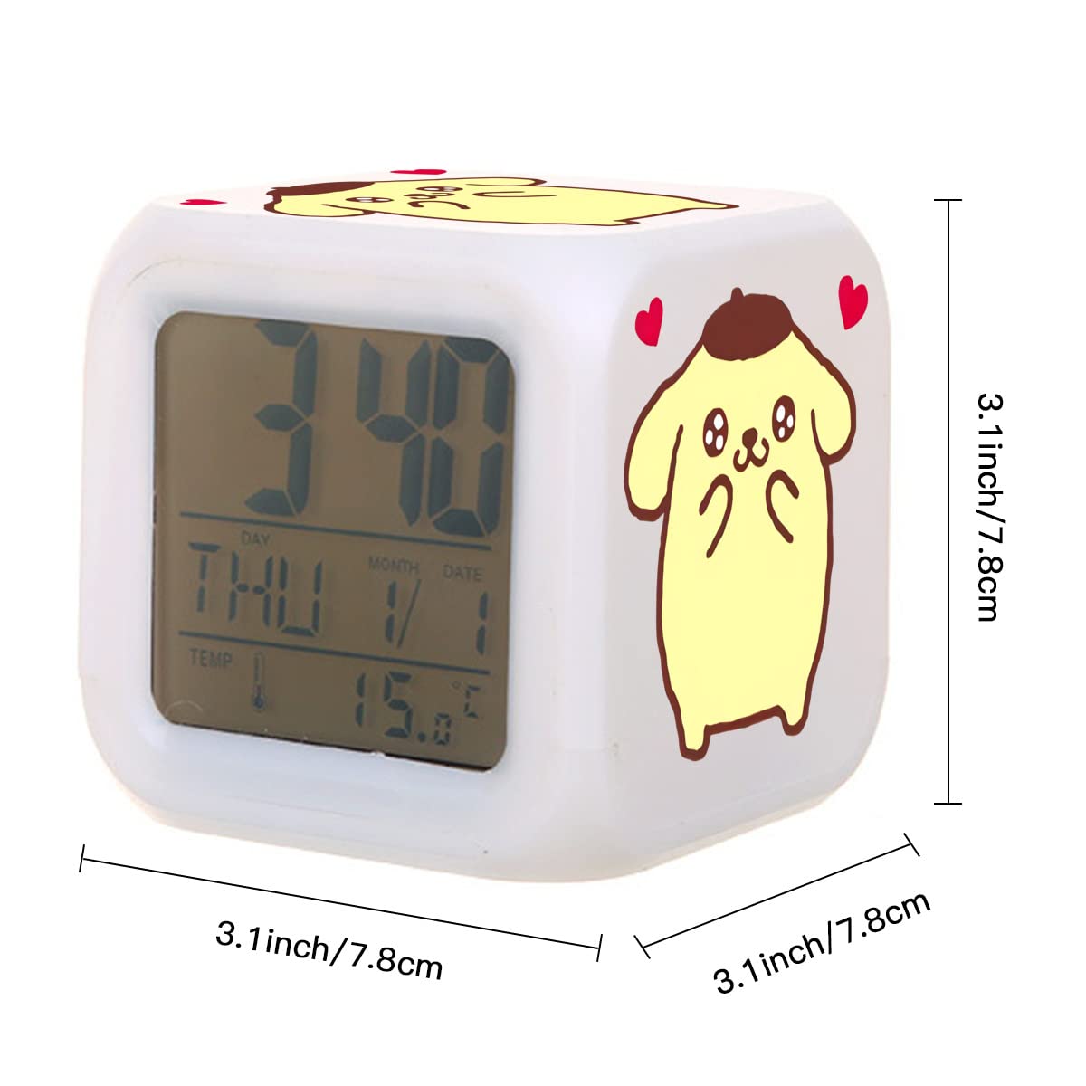 Amazon.co.jp: 目覚まし時計 LEDカラフル ポムポムプリン 目覚まし