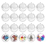 Tamaño: Paquete de 20 moldes de bolas de baño y adornos de bolas de acrílico rellenables de plástico transparente de 40 mm, el diseño transparente proporciona una visualización sencilla de los adornos interiores, satisface sus necesidades diarias de decoración.