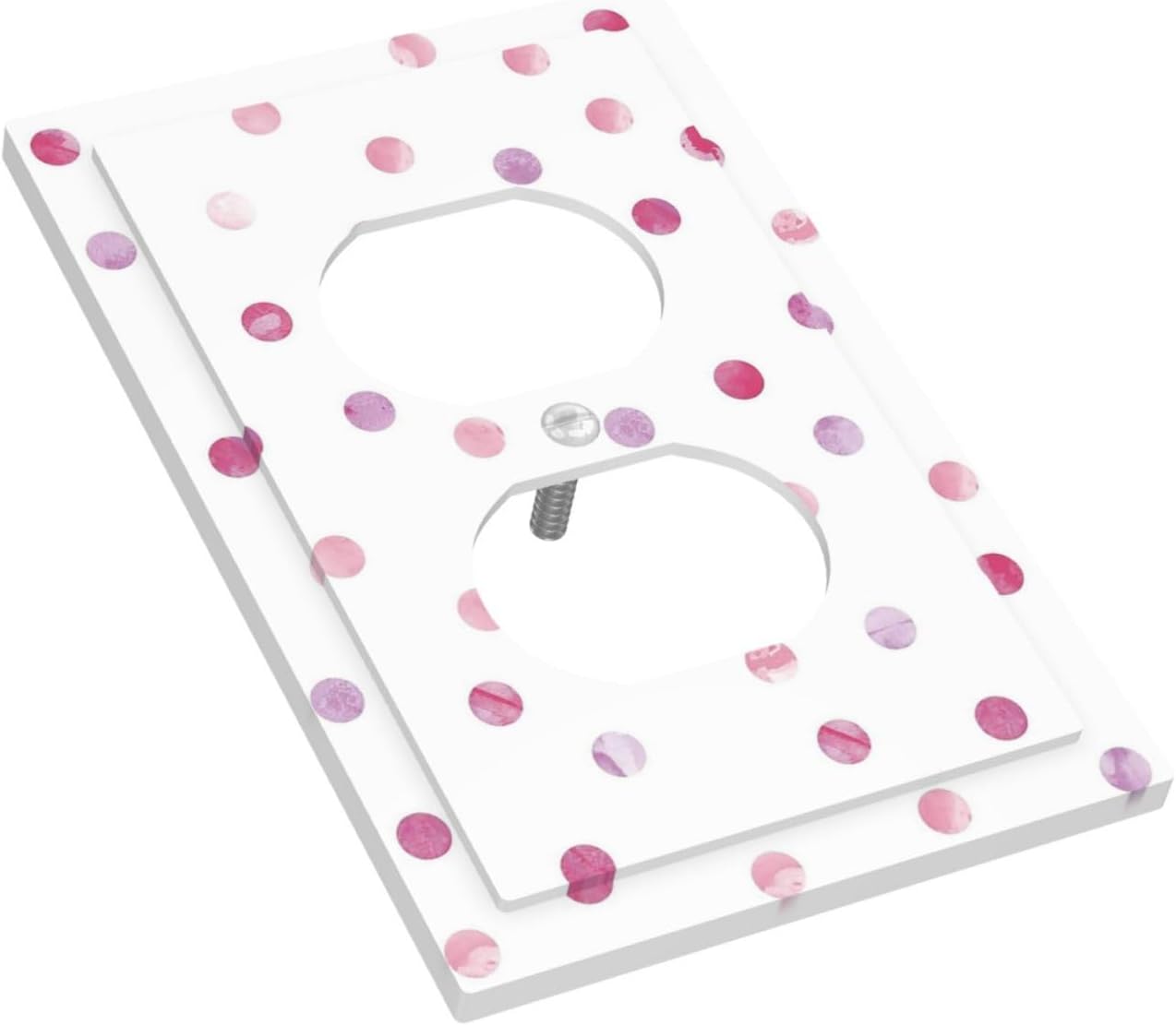 Watercolor Dots Pink 1 Gang Duplex Outlet Cover Faceplate Decorative Single Electrical Receptacle Light Switch Cover Wallplate for Home Decor image 3