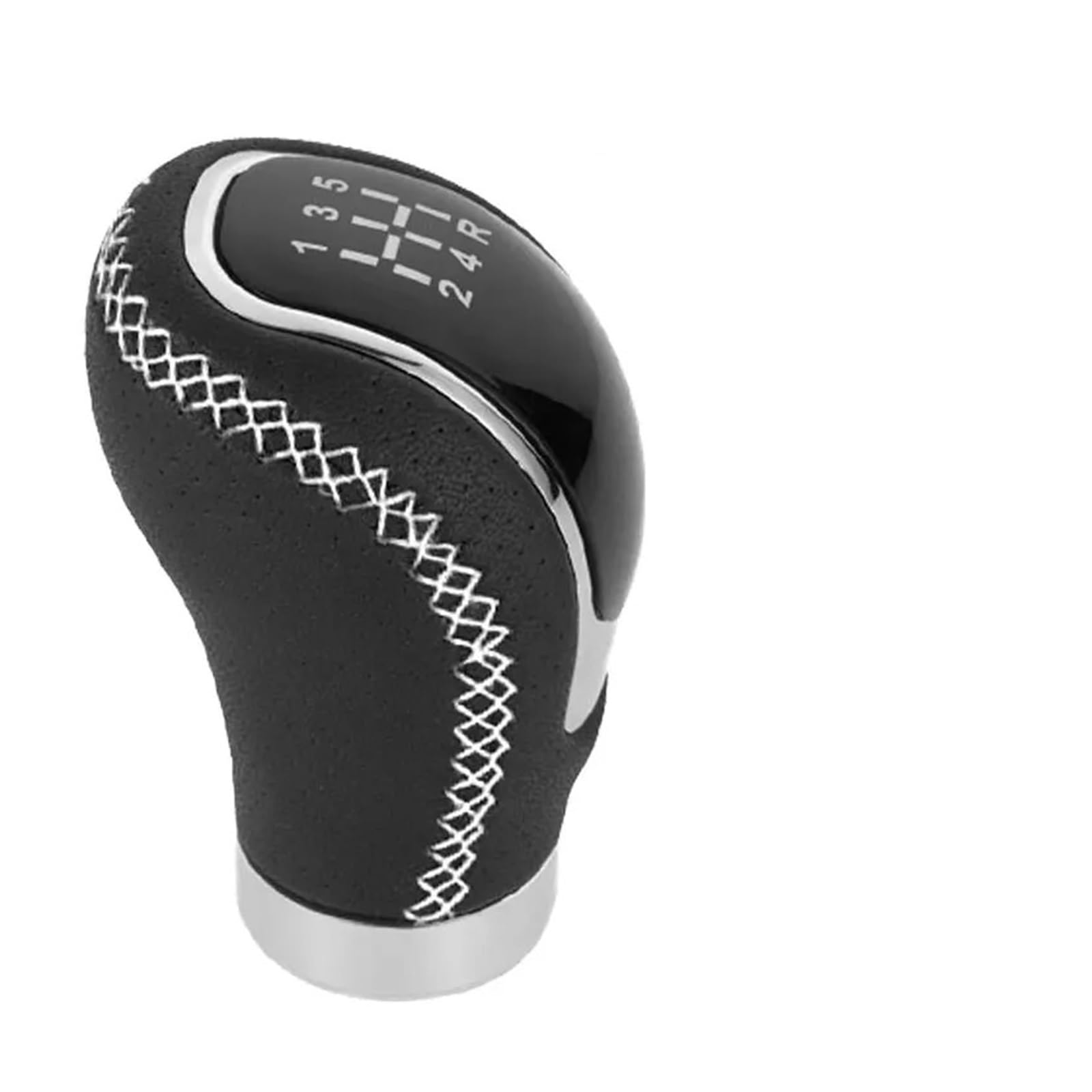 Grozzy Universal Shifter Handle Universal 5/6Speed Gear Shift Knob Shifter Lever Handle Modified Stick Leather Auto Accessories for All Manual(White 135r)