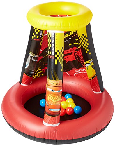 Cars 3 Motor Speed Ball Pit, 1 Inflatable & 15 Sof-Flex Balls, Red/Yellow, 28\"W x 28\"D x 33\"H