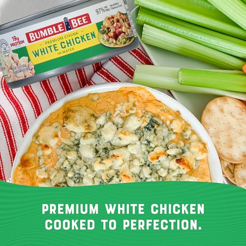 Image of Bumble Bee Premium White Chicken, Chunk in Water, 5 oz Can - 19g Protein per Serving - Gluten Free, Keto Friendly - Great for Snack, Lunch or Dinner Recipes (Pack of 5)