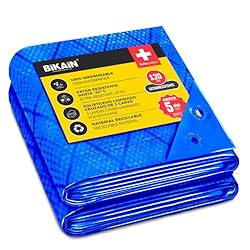 Bikain - Lona Impermeable Exterior - 2x3 Metros - ...: LONA PROTECTORA: Nuestra lona impermeable tiene unas medidas de 2x3 m, siendo ideal para la agricultura, la industria, el transporte o para cubrir muebles de jardín. Es perfecta para utilizarla en el exterior durante todas las épocas del año. MATERIA...