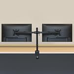 Amazon Basics Montage de bureau à double moniteur réglable, support jusqu'à 81.3 cm Moniteurs et 10 kg par bras, tension réglable, VESA 75x75/100x100, noir