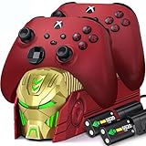 Picture of Upgraded Controller Charger Station with 2x5520mWh Rechargeable Battery Pack for Xbox One/Series X|S, Dual Charger for Xbox Series X S Skin (Controller not Included) (Yellow)