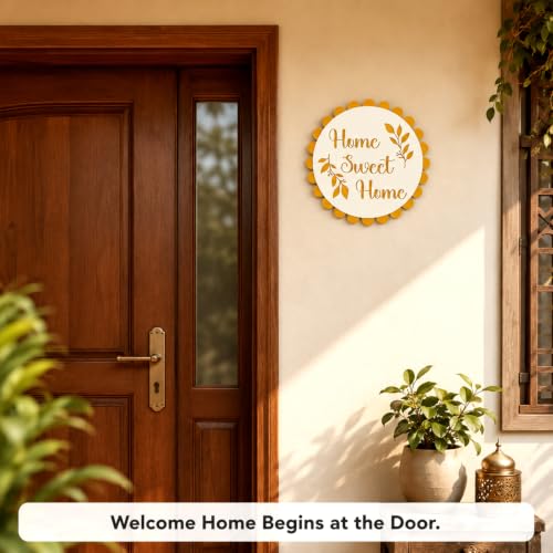 Image of Sehaz Artworks Home Sweet Home Wall Decor Items for Living Room 28x28 CM