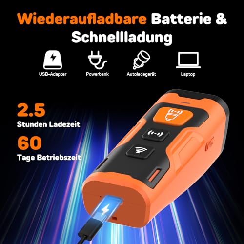 HZK 6 in 1 Anti Bell Gerät Hunde Gerät mit 3 Schallsendern,Handheld Antibell Ultraschall,15M Reichweite,Wiederaufladbares Antibell für Hunde,100% Sicher,Drinnen und Draußen