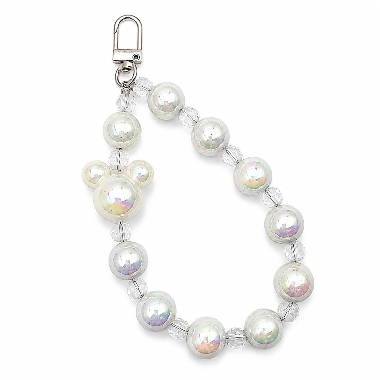 Mouse Ear Beaded Phone Charm Iridescent Pearl Acrylic | Handmade Beaded Pearl Charm Premium Acrylic Beads Cute Mouse Ear Style Lightweight Secure Clasp for Phones Bags Keychains-image-45