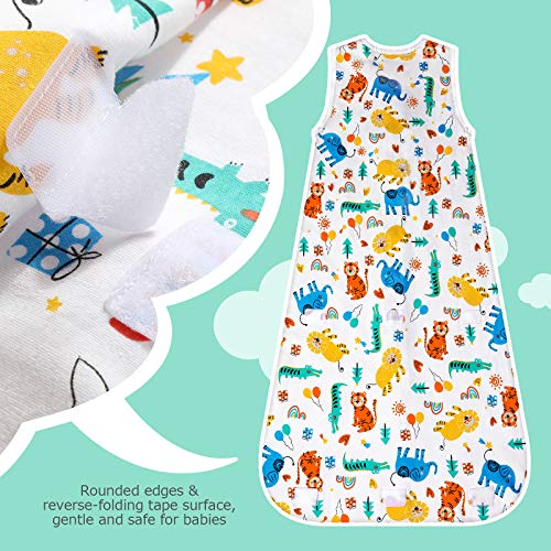 Lictin Baby Sleeping Bag, 0.5 TOG SleepSack, 100% Cotton, Sleeveless Swaddle Blanket with Two-way Zipper, Newborn Baby Gift, New Born Baby Essentials, Unisex, Boys & Girls, 18-36 Months - Image 2