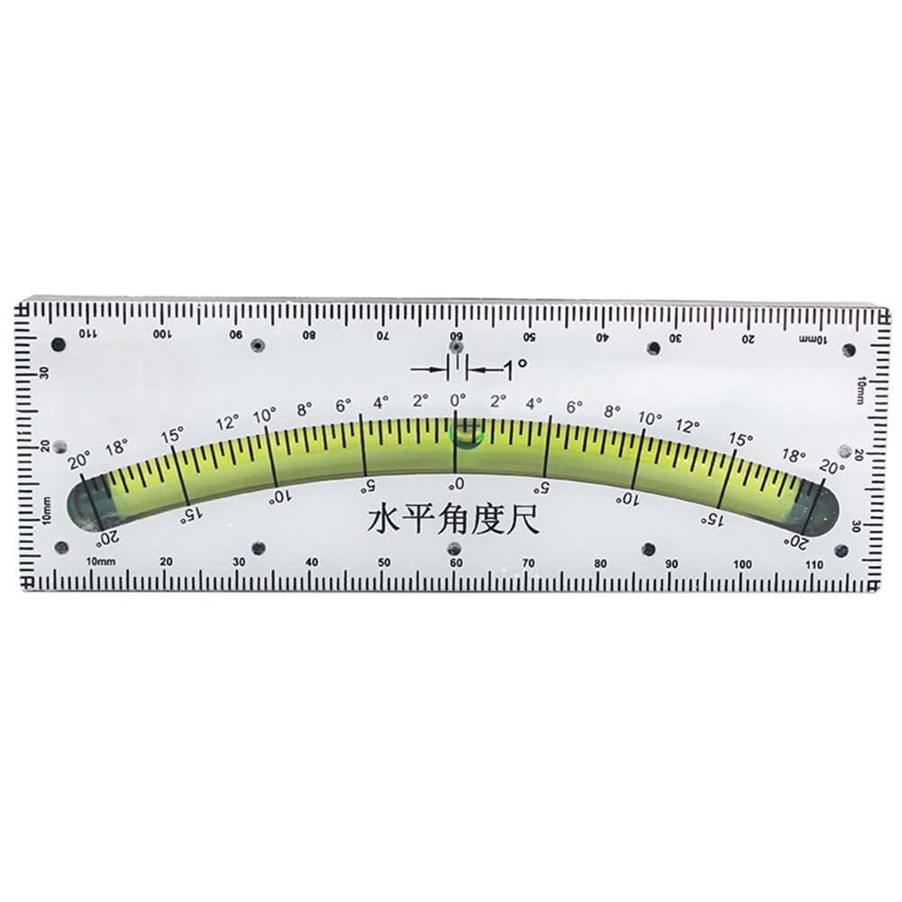 Xnuiasqe Slope Angle Ruler Bubble Spirit Level Plastic Inclinometer 0-20 Degree Length 120Mm For Rv Home Improvement