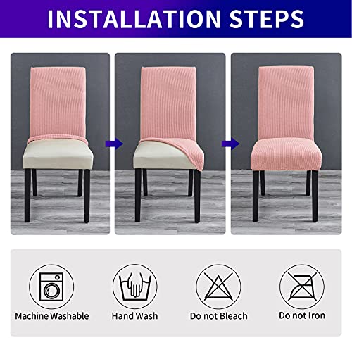 Howhic Stretch Chair Covers For Dining Room Set Of 4, Removable Washable Dining Room Chair Covers, Dining Chair Slipcovers Seat Protector, Great For Home Decor And Banquet (Dusty Pink, 4 Pack) #TOP6
