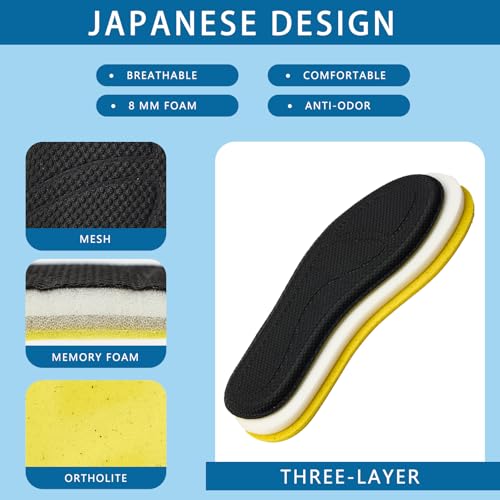 Image of Memory Foam Shoe Inserts for Women Men, Cushion Insoles for Work Boots Sneakers Flats,Comfort Soles Design for Foot Pain Relief 10mm Thick,Grey EU42