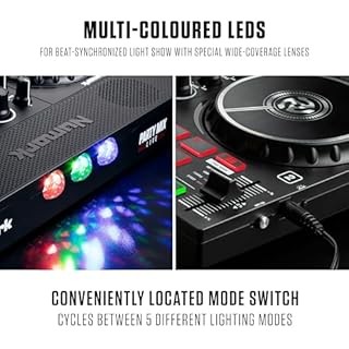 Numark Party Mix Live DJ Controller with Speakers, Lights, 2 Decks, Mixer, Audio Interface and Serato Lite