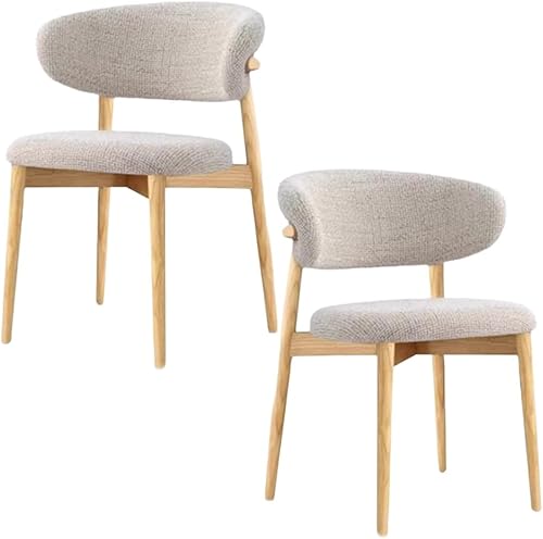 YVYKFZD Juego de sillas de comedor, sillas de cocina de madera maciza, silla de comedor tapizada con respaldo curvo, silla de sala de estar sin