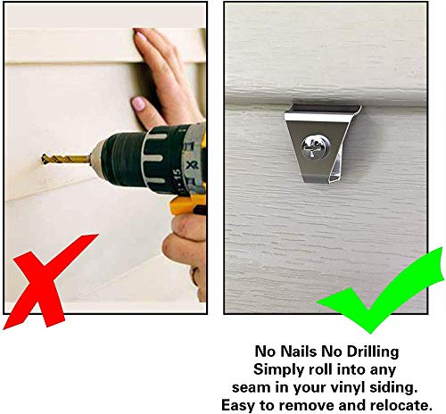 (12 Pack) Blink Outdoor Camera Vinyl Siding Clip Hooks, No-Hole Needed Outdoor Siding Hanger For Mounting Blink Xt2 Blink Outdoor Home Security, Weatherproof Stainless Steel Blink Siding Mount #TOP5