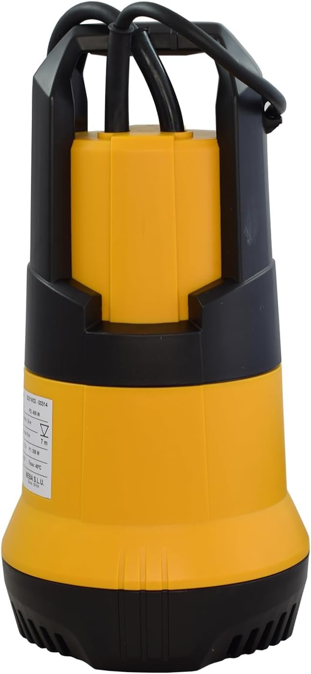 ESPA LEADER Bomba de Achique Sumergible KONA 400P M para Aguas Limpias, Trasvases y Vaciados, 400 W, Caudal Máximo 7.000 l/h, Altura Máx. 8m, con Interruptor de Nivel y 10m de Cable