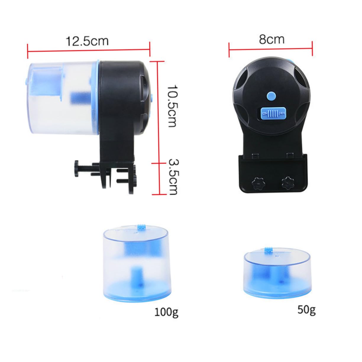 GANAZONO Automatic Fish Feeder Auto Fish Feeder Fish Food Feeder Aquarium Auto Feeder Blue