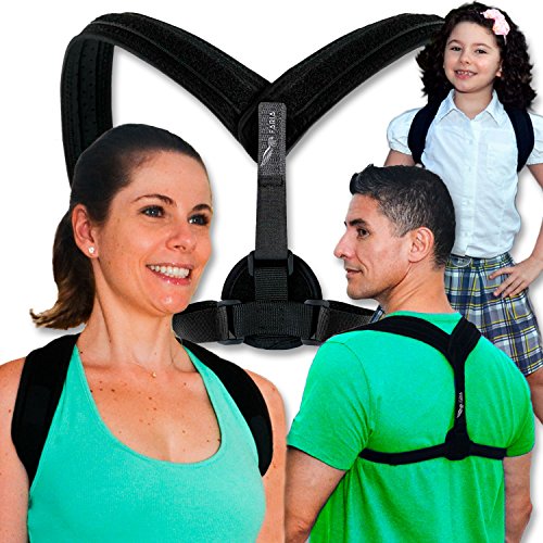 Back Posture Corrector Brace for Women, Men & Kids - Orthopedic Clavicle Support Invisible Under Clothes - Adjustable & Comfort Premium Therapy - Shoulder Cervical Medical Device by USA FARIA