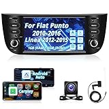 Hikity Android 11 Wireless Carplay Autoradio Für FIAT Punto 2010-2016 Linea 2012-2015 Doppel Din Auto Stereo Radio Mit DAB Navi Bluetooth-Freisprecheinrichtung WiFi Android Auto 6.2 Zoll Media Player