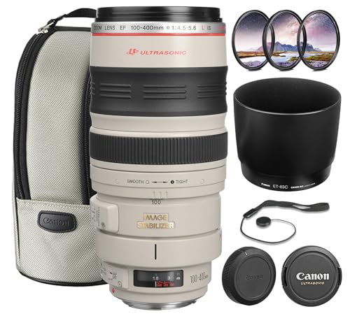 Canon EF 100-400mm f/4.5-5.6L is USM Lens | Professional L-Series Telephoto Zoom with Optical Image Stabilization & Fast Ring-Type USM Autofocus | for Wildlife & Sports (2577A002) + Filter Kit + More