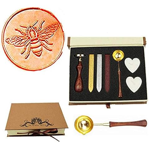 MNYR Vintage Gift Book Box with Stamp, Melting Spoon, Candles and Wax Sticks Cover