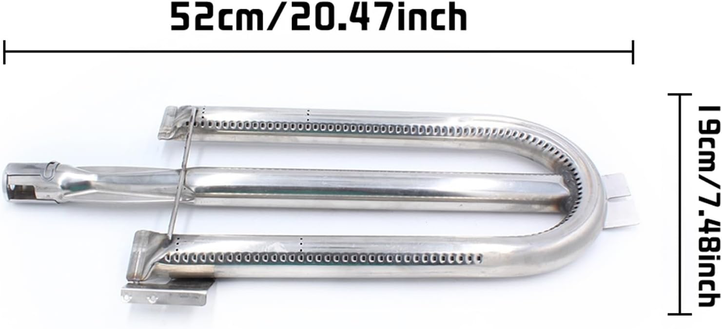 304 Stainless Steel BBQ Grill Pipe Burner BTU 40000 Cooktop Stove Head Gas Tubular Commercial U-Shaped for Oven, Grill, Fryer