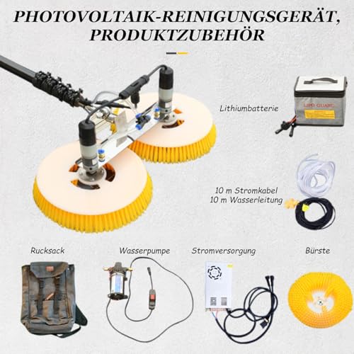 Teleskop-Reinigungsbürste für Solarmodule, ausziehbarer 10-m-Stab für effiziente PV-Wartung, ideal für Solarenergie-Enthusiasten und Hausbesitzer