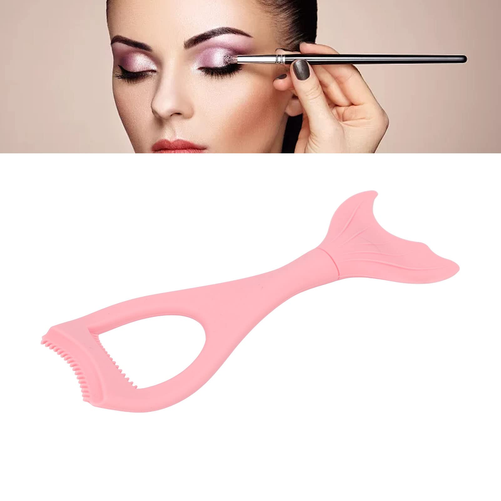 Plantilla de Delineador de Ojos con Alas, Plantilla de Delineador de Ojos de Silicona Lavable Cosmética Portátil para Fiesta (rosa)
