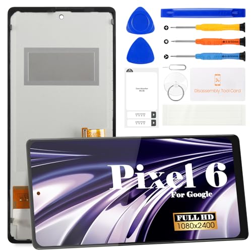 SRJTEK TFT for Google Pixel 6 LCD Display for Google Pixel 6 Screen Replacemet for GB7N6 G9S9B16 G9S9B GR1YH Touch Screen Digitizer Display Assembly Repair Kits Without Frame(Black NO Fingerprint)