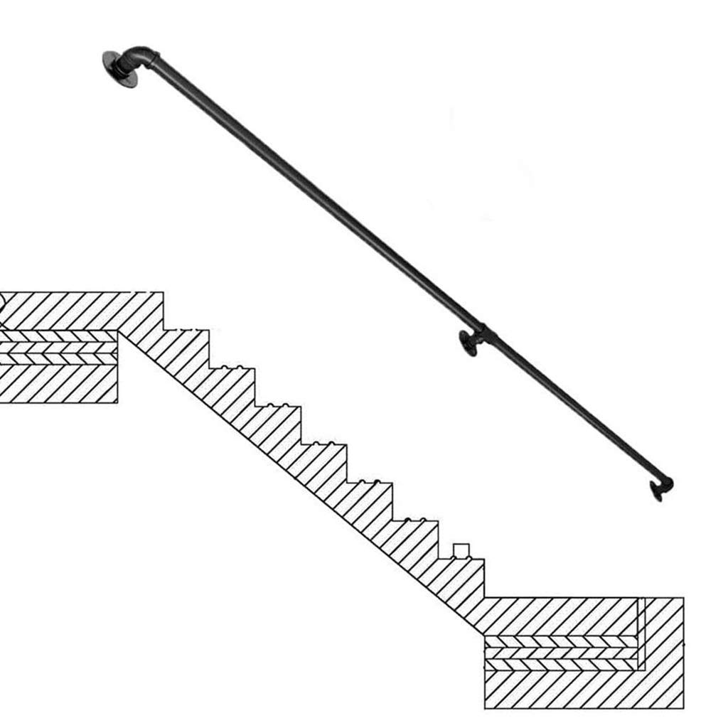 Main courante d'escalier en fer forgé kit complet rampe de sécurité LUNEZY