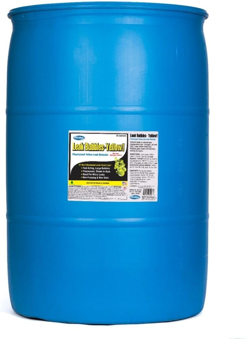 Leak Bubbles Yellow HVAC & Gas Detector, 1 Quart Spray, Fastest-Acting Leak Detector in Today's Market - Safe, Non-Corrosive, Long-Lasting Bubbles, Detects Micro Leaks (Pack of 12)
