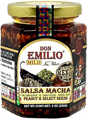 Don Emilio Salsa Macha Premium with Select Seeds 9 oz; Delicious Chili Crisp Oil, Roasted Peppers...