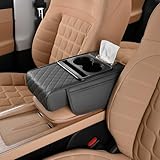 トライトン GLS GSRに適用 アームレスト クッション 汎用 肘掛け 収納ケース 車アームレストサポート 車用アームレスト 多機能 収納アクセサリー アームレストパッド 両サイドポケット付き 便利グッズ クス収納 、保管、携帯電話のキーなど 取り付け簡単, グレー