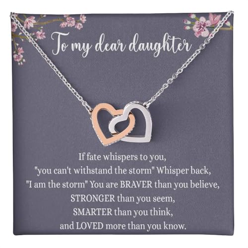To My Daughter Gift Necklace From Dad or Mom - Badass Daughter Jewelry With Heartfelt Message & Elegant Box