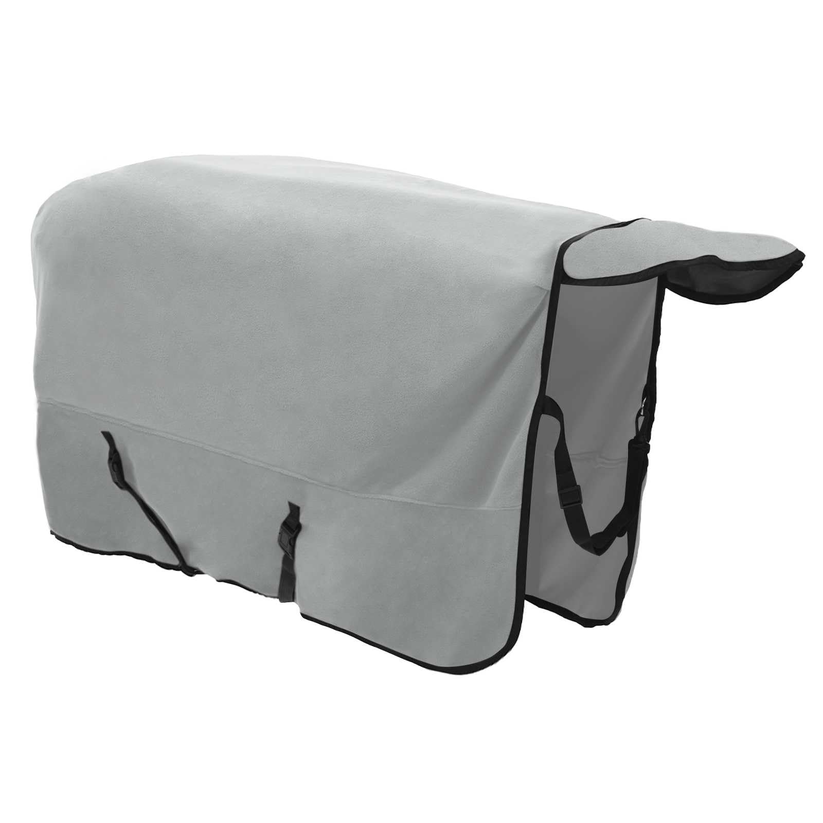 vidaXL Manta de caballo de poliéster gris claro y rosa, moderna, ecuestre, funda extraíble para caballo, capa cálida, funcional, elegante accesorio para exteriores