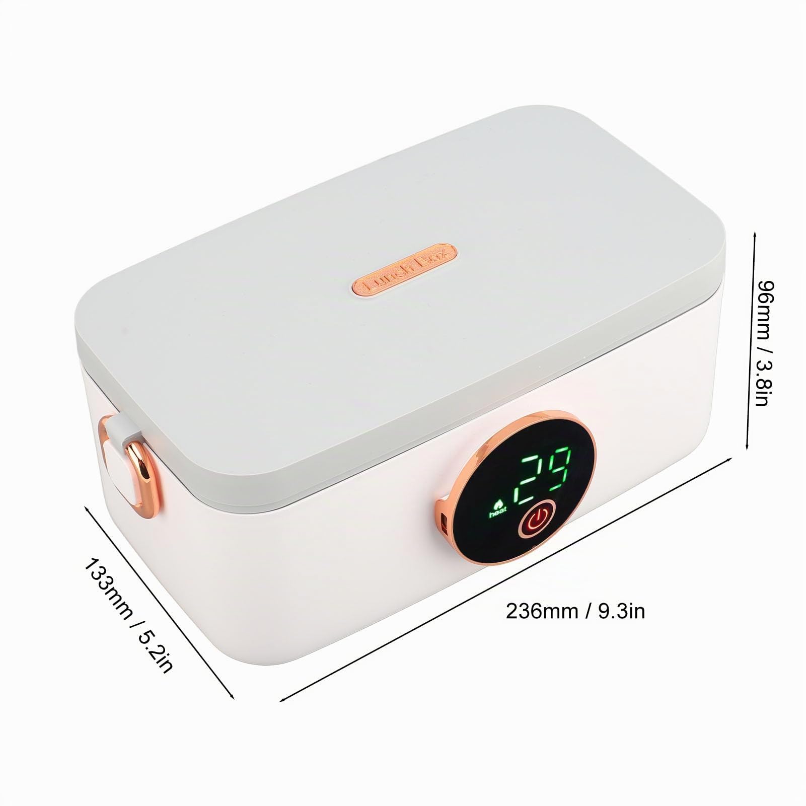 Yunir Fiambreras Eléctrica Calentador de Alimentos, 60W 1L de Capacidad, Fiambreras Portátil con Calefacción con Contenedor de Acero Inoxidable 304 para Camión, Oficina, Escuela