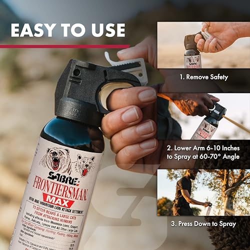 Sabre FBADX-04-AMZ Frontiersman Max 7.9 Fl Oz. Bear & Mountain Lion Attack Deterrent thumb #3