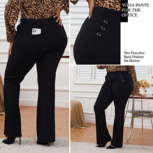 Stretch Dress Pants Plus Size For Women Wrinkle-Free Office Pant With Pocket High Waist Work Casual Pant 2Xl #TOP2