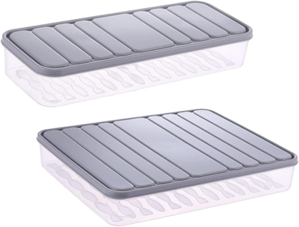 DOITOOL 2pcs Plastic Storage Box Drawer Organizer with Lid