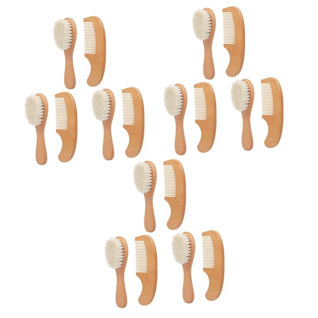 FOMIYES 6 Pcs Baby Brush for Cradle Cap Comb and Brush Set Safe Wooden Comb for Baby Bathing