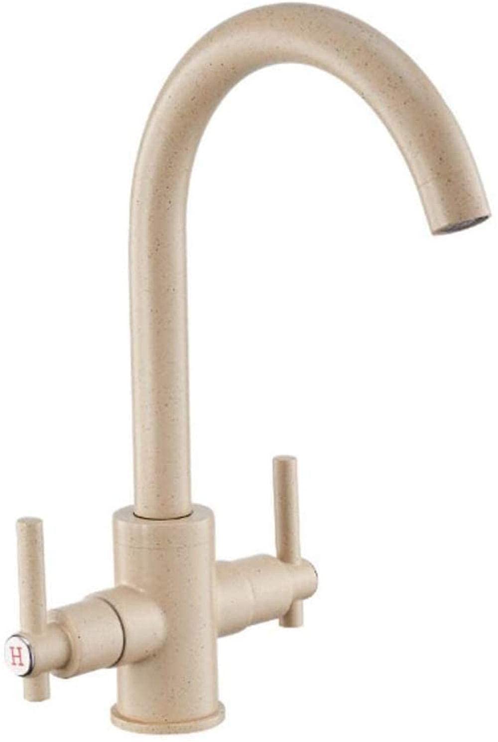 Double poignée rotative à 360 ° pour robinet d'eau chaude et froide