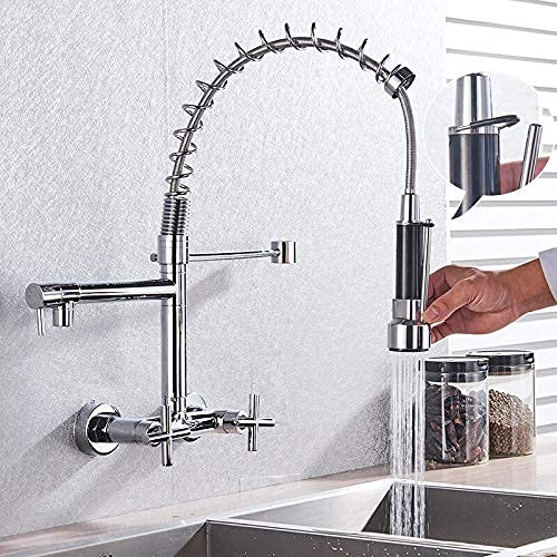 Robinets de cuisine noirs muraux pour simplifier la vaisselle et la préparation des repas