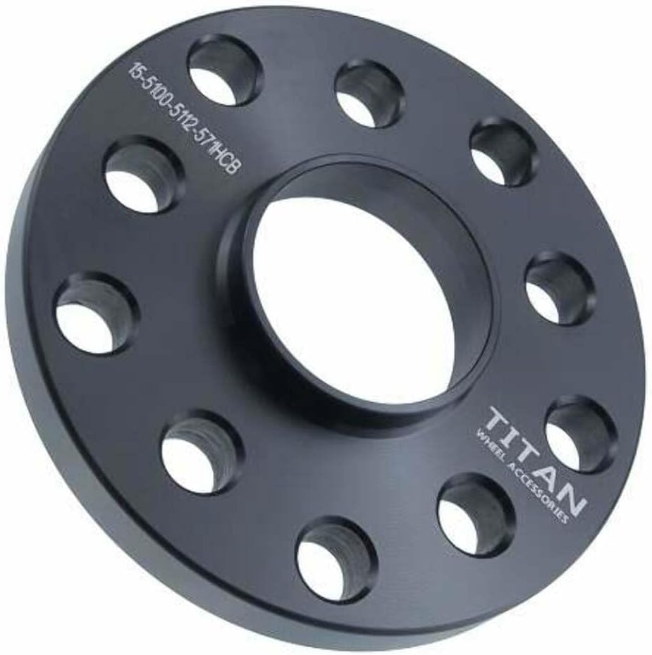 15mm 5x100 & 5x112 Hubcentric Wheel Spacers - Wider Stance, Increased Clearance, Fits VW Fits Audi - 15mm, 5x100 & 5x112, 57.1mm Hub, Set of 4 - Black